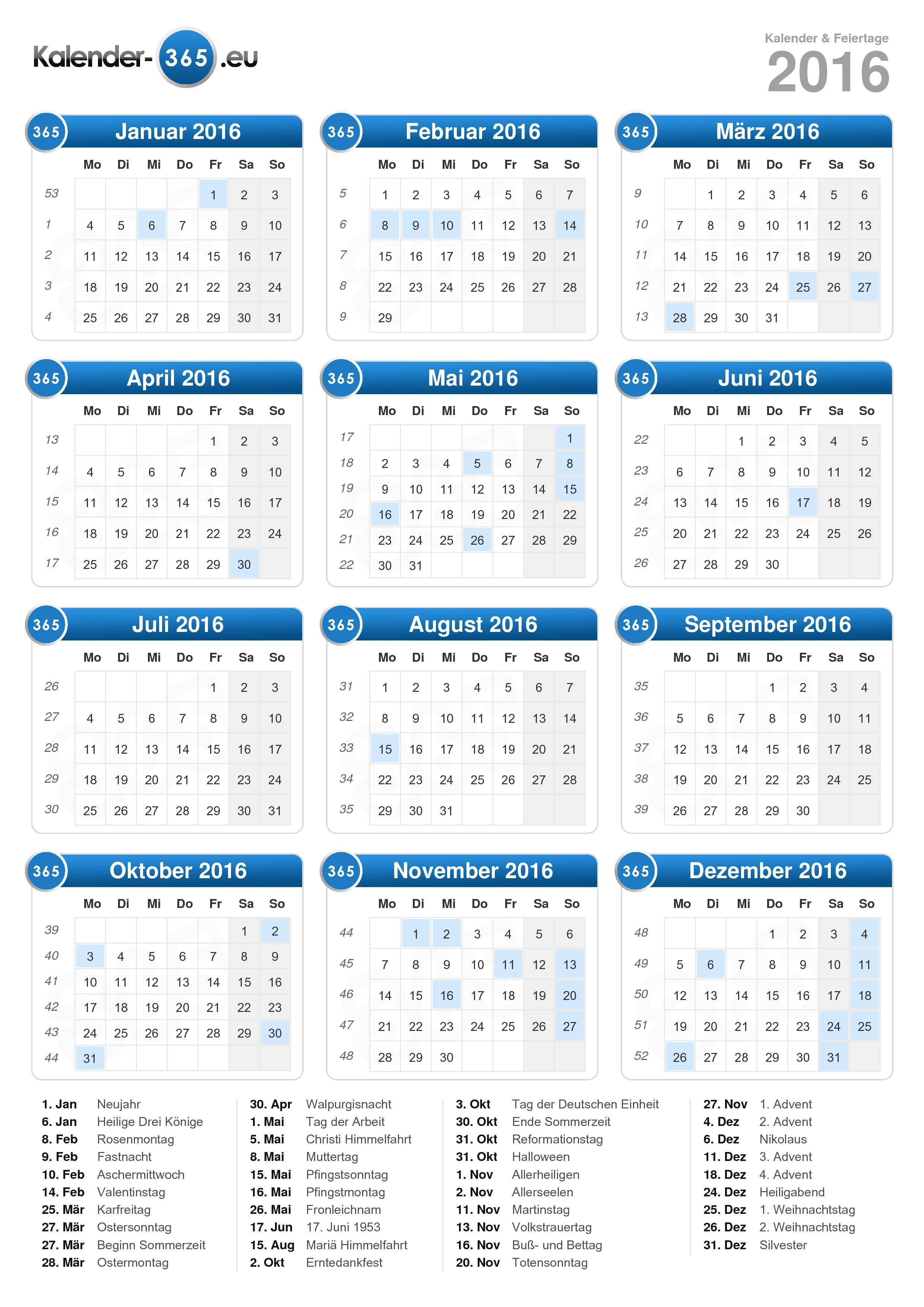 Kalender 2016 (hochformat)
