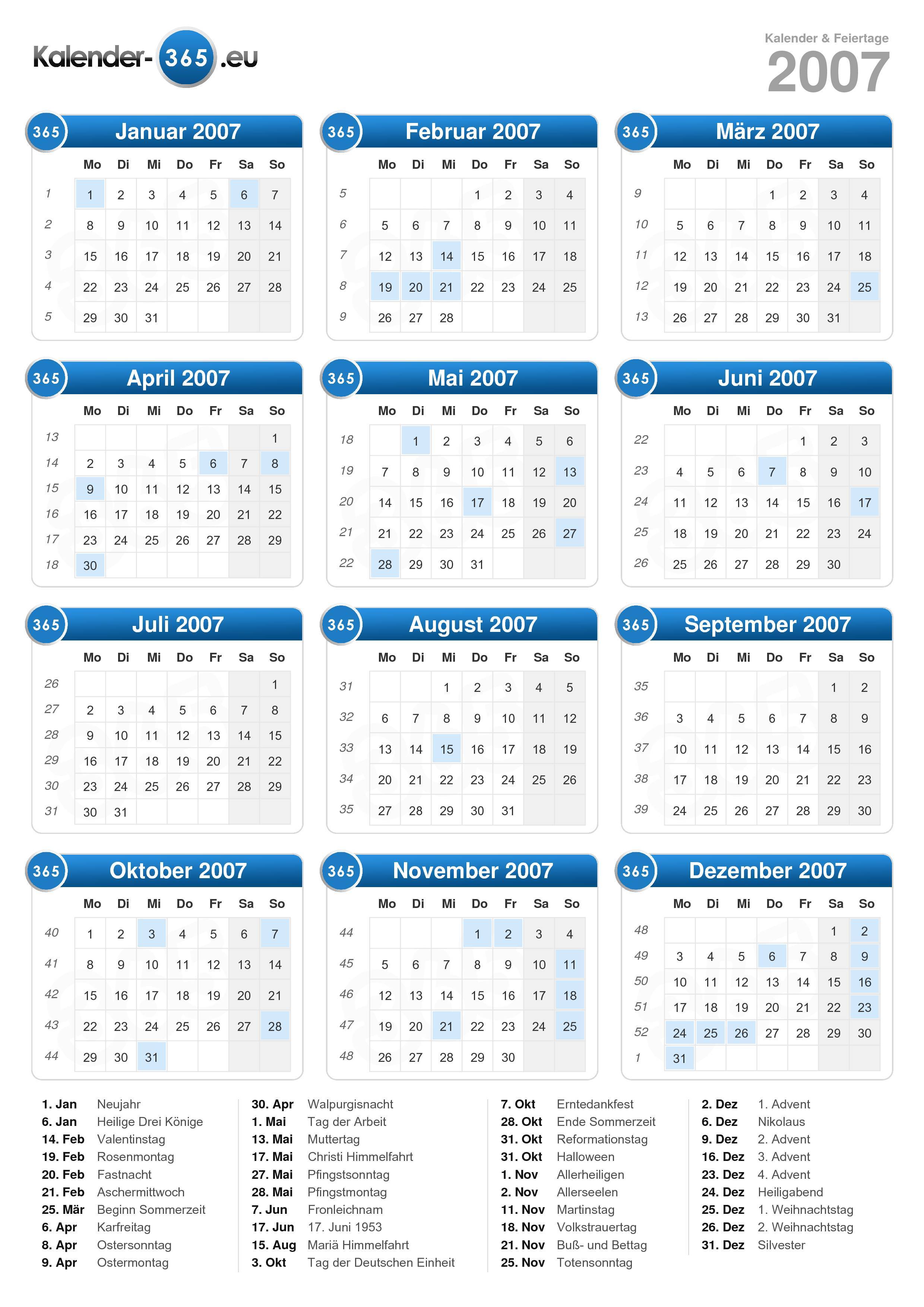 Kalender 2007
