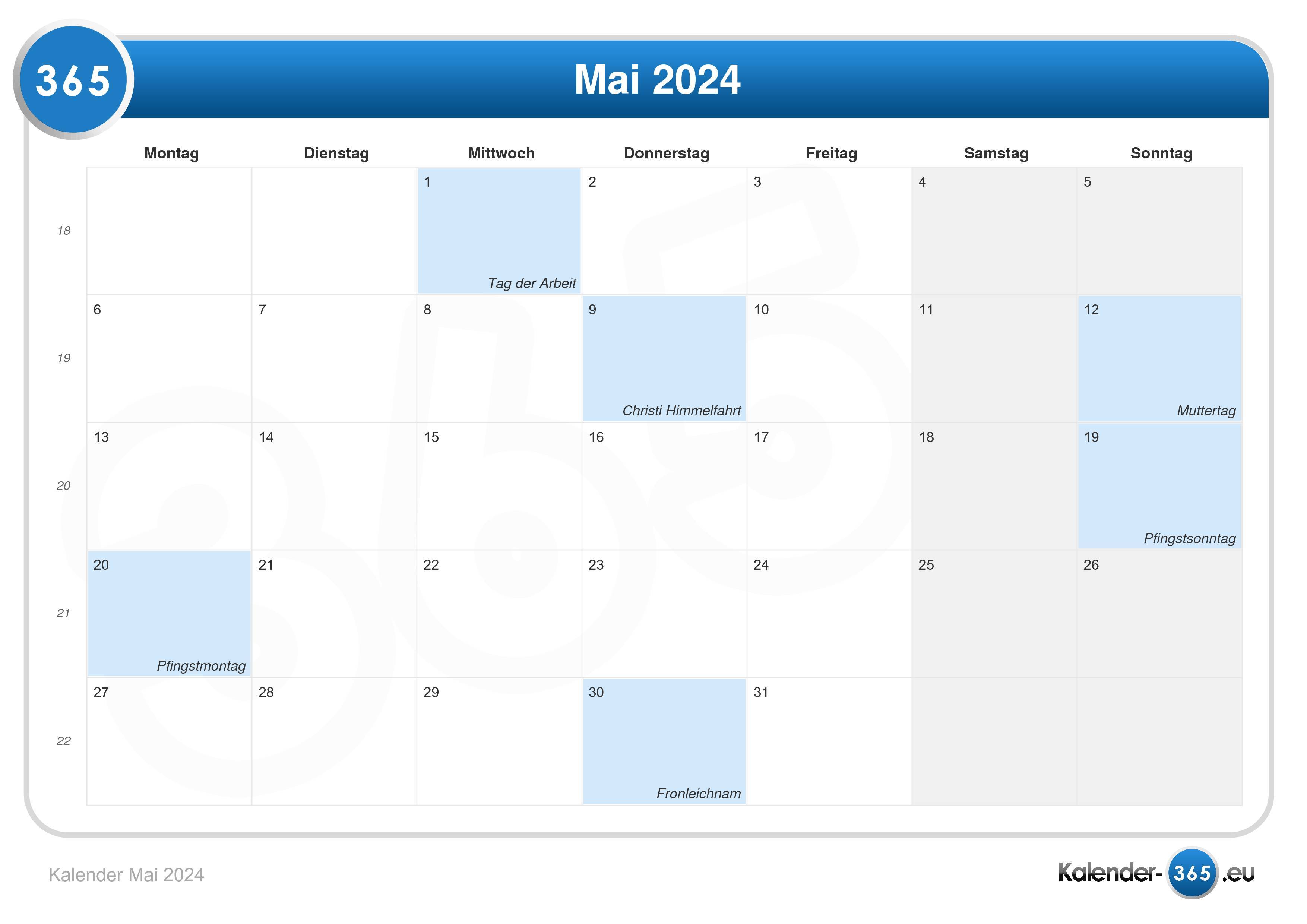 Kalender Mai 2025
