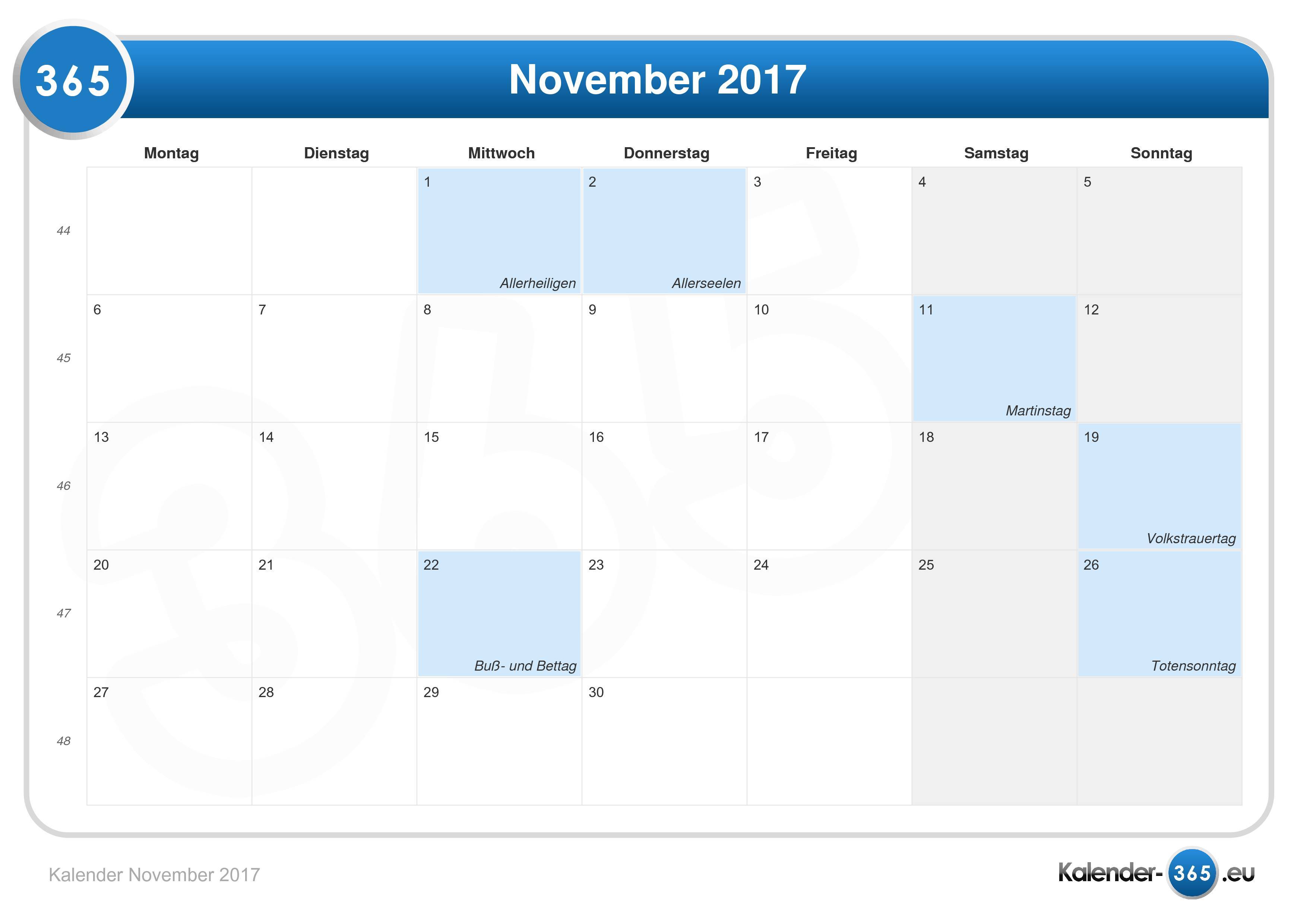 Kalender November 20